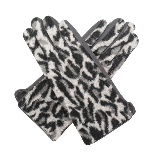 Animal Print Gloves - Grey