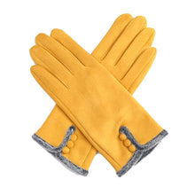 Load image into Gallery viewer, Faux Fur &amp; Three Button Gloves - Choice of Colours