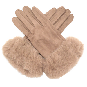 Glam Faux Fur Cuff Gloves - Choice of Colours