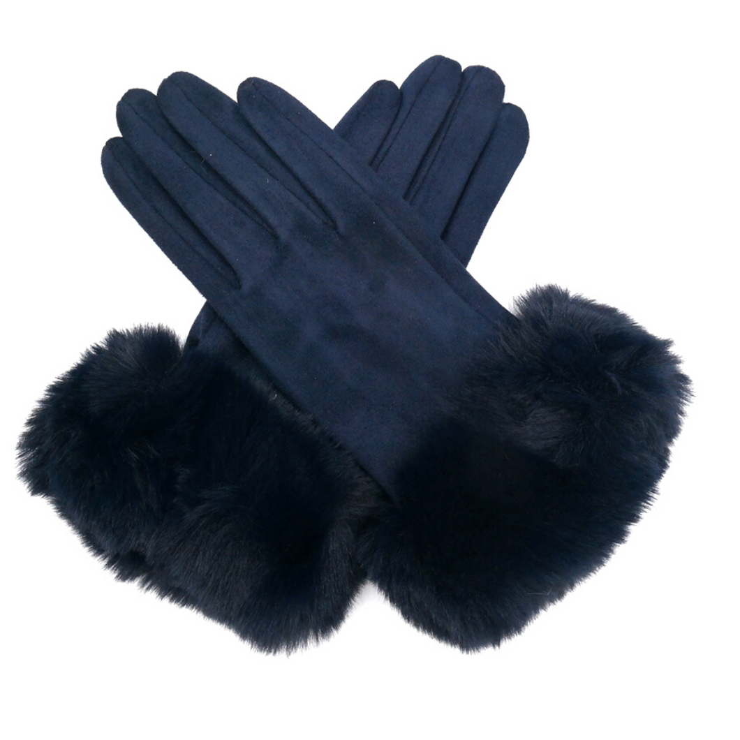 Glam Faux Fur Cuff Gloves - Choice of Colours