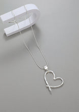 Load image into Gallery viewer, Gracee Long Necklace with Silver Tipped Heart Pendant